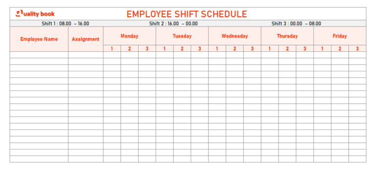 Employee Shift schedule